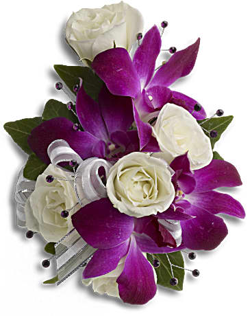 BRACELET FANTAISIE D'ORCHIDEES ET ROSES