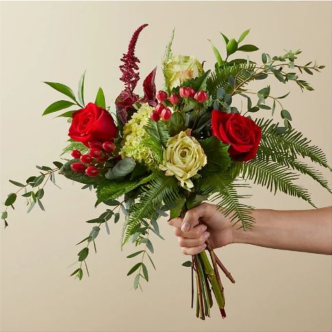 BOUQUET FLEURONS ET FOUGERES DES FETES